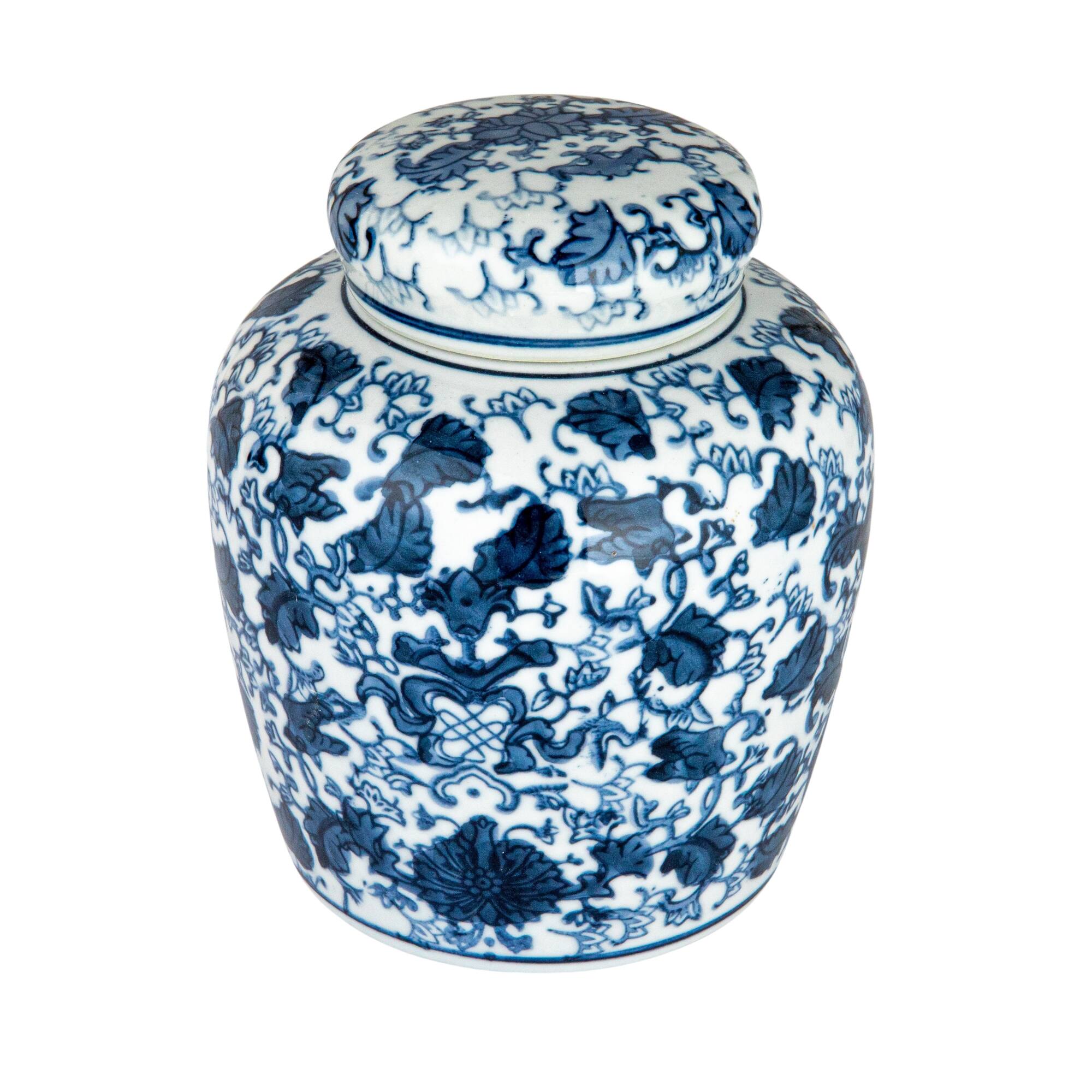 Hello Honey® 6.5'' Blue & White Ceramic Ginger Jar with Lid